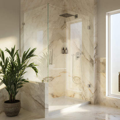 Marquette 48 x 32 Shower Pan Base with Reversible Drain in Glossy White