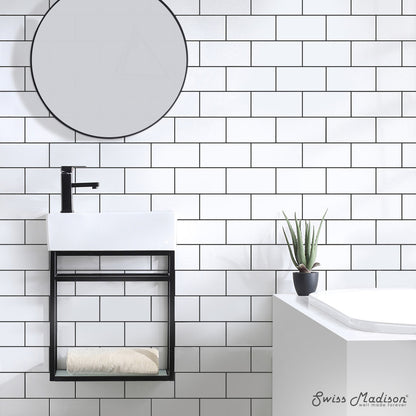 Pierre 19.5 Single, Metal Frame, Open Shelf, Bathroom Vanity