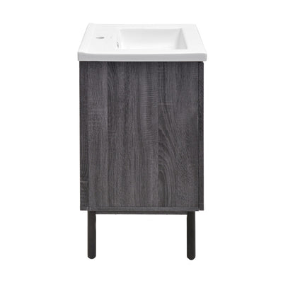 Classe 18" Freestanding Bathroom Vanity in Black Oak with Sink Top