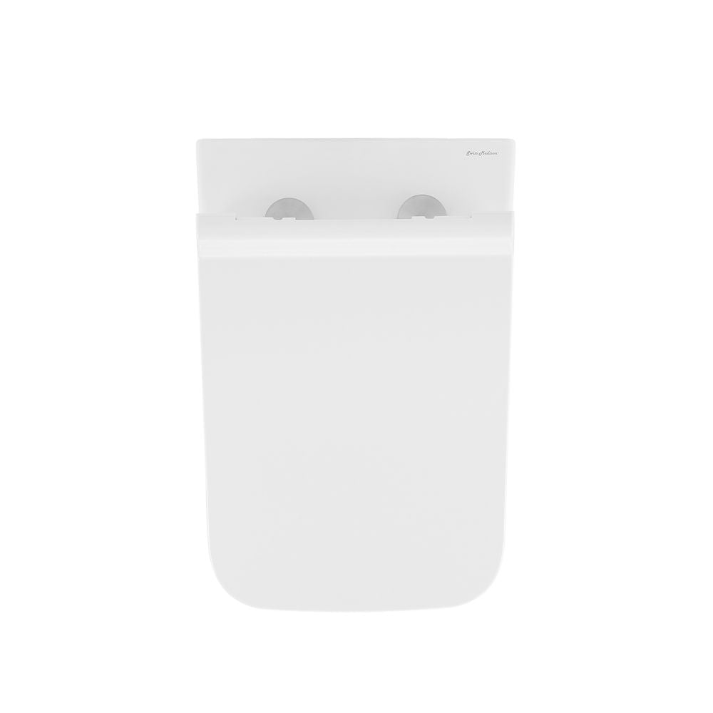 Carre Wall-Hung Toilet Bundle 0.8/1.6 GPF Dual Flush in Glossy White with Black Flush Plate