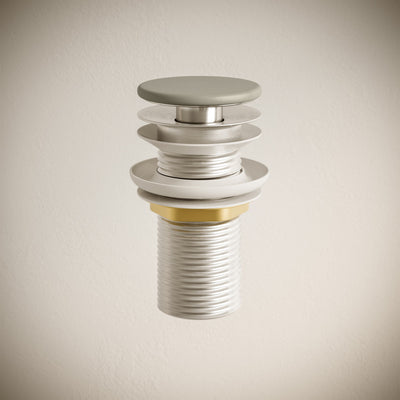 Lisse Concrete Bathroom Sink Non-Overflow Pop Up Drain in Matte Taupe