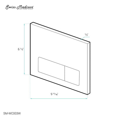 Wall Mount Dual Flush Actuator Plate with Rectangle Push Buttons in White