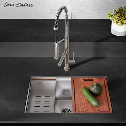 Rivage 30 x 19 Single Basin Undermount Kitchen Workstation Sink