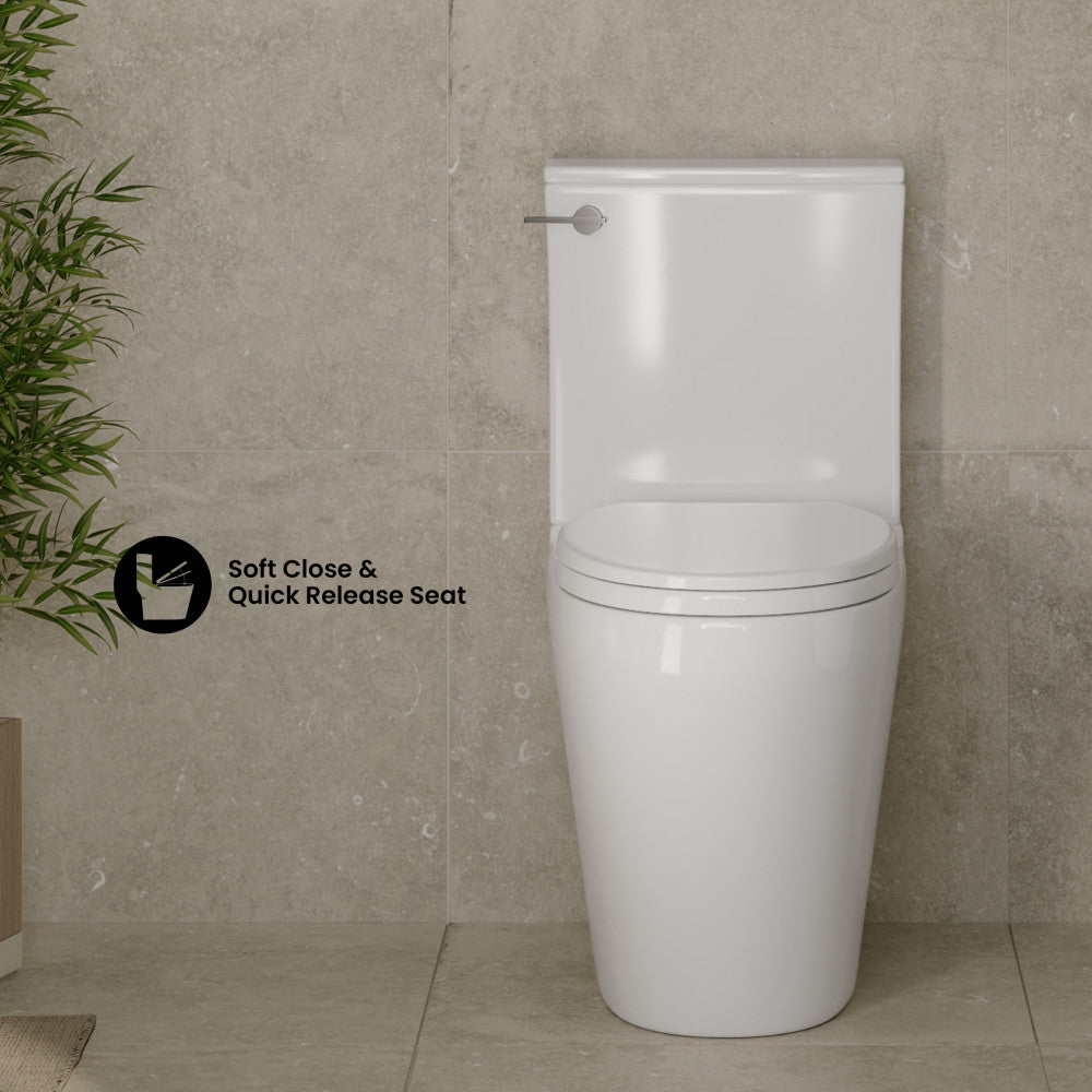 Carlton Belmont Semi-Skirted Two-Piece 12" Rough-in 1.28 GPF Left-Hand Flush Elongated Toilet in Glossy White