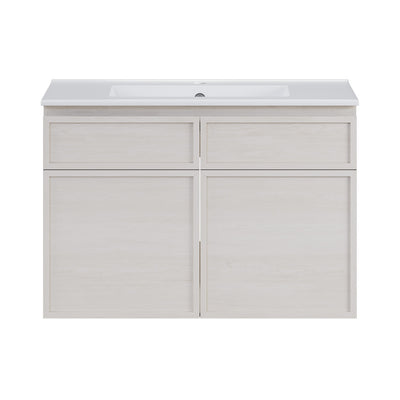 St. Tropez 30" Wall-Mounted Bathroom Vanity in White Oak with Sink Top
