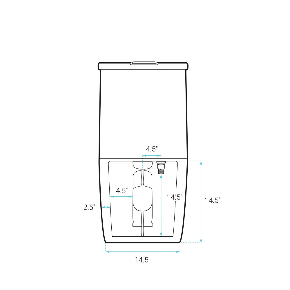 St. Tropez Two-Piece 12" Rough-in 1.1/1.6 GPF Dual Top Flush Elongated Toilet in Glossy White