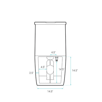 St. Tropez Two-Piece 12" Rough-in 1.1/1.6 GPF Dual Top Flush Elongated Toilet in Glossy White