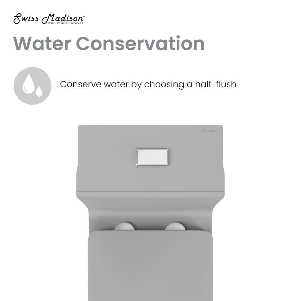 Concorde One Piece Square Toilet Dual Flush in Matte Gray 1.1/1.6 gpf