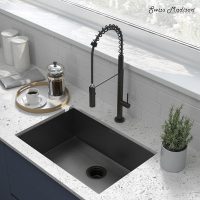 Tourner 26 x 18 Stainless Steel, Single Basin, Undermount Kitchen Sink, Black