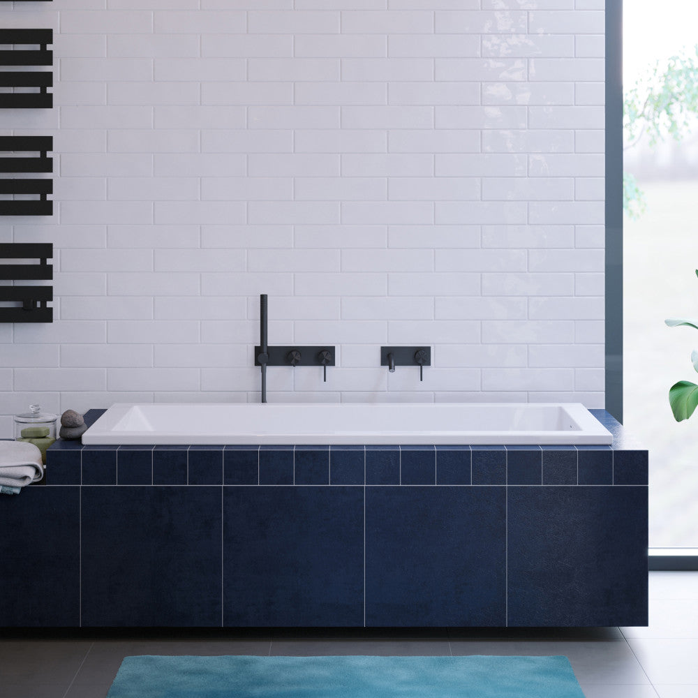 Voltaire 60 x 30 Reversible Drain Soaking Drop-in Bathtub in Glossy White with Integrated Overflow, Drain Included