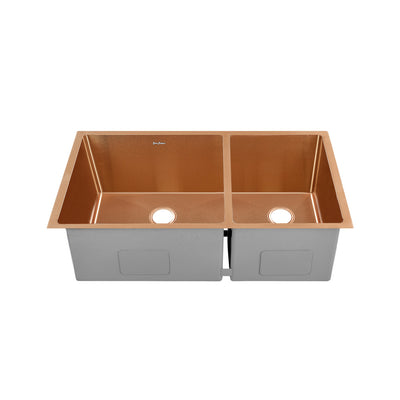 Rivage 33 x 20 Stainless Steel, Dual Basin, Undermount Kitchen Sink in Rose Gold