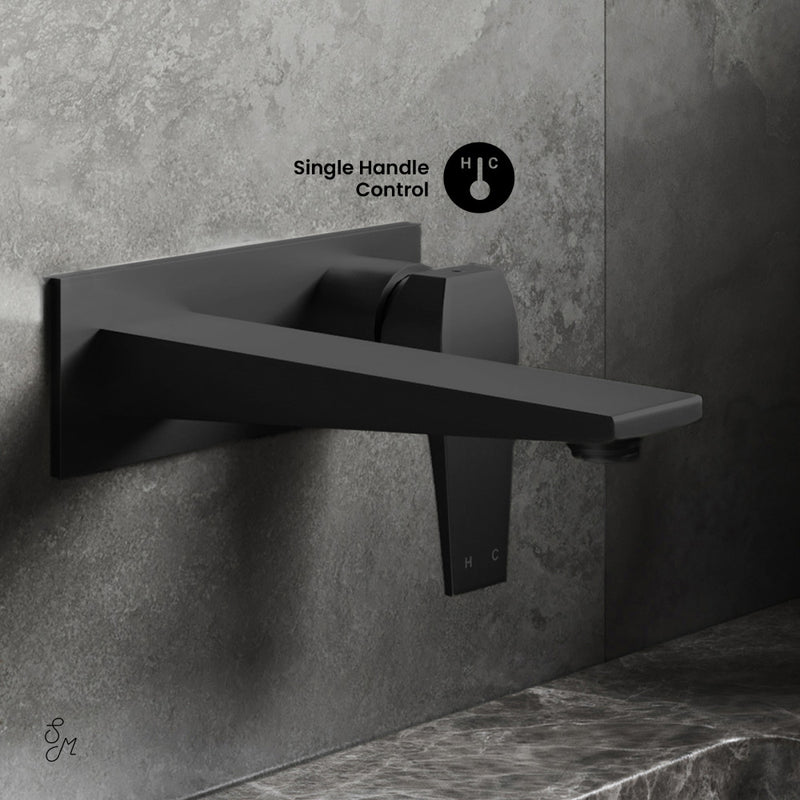 Voltaire Single-Handle, Wall-Mount, Bathroom Faucet in Matte Black