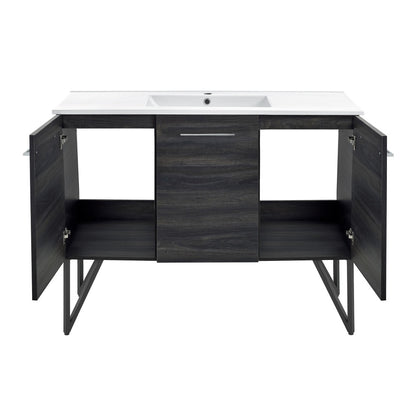 Annecy 48" Freestanding Bathroom Vanity in Black Walnut with Sink Top