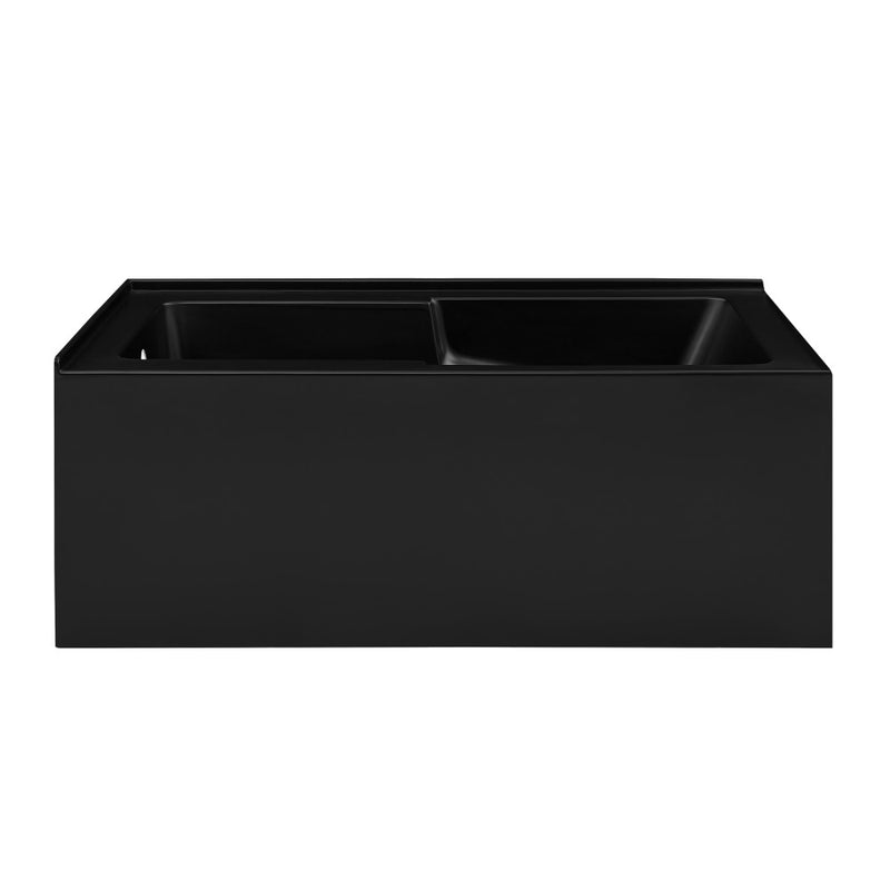 Voltaire 60 x 32 Left Drain Soaking Alcove Corner Apron Bathtub in Matte Black
