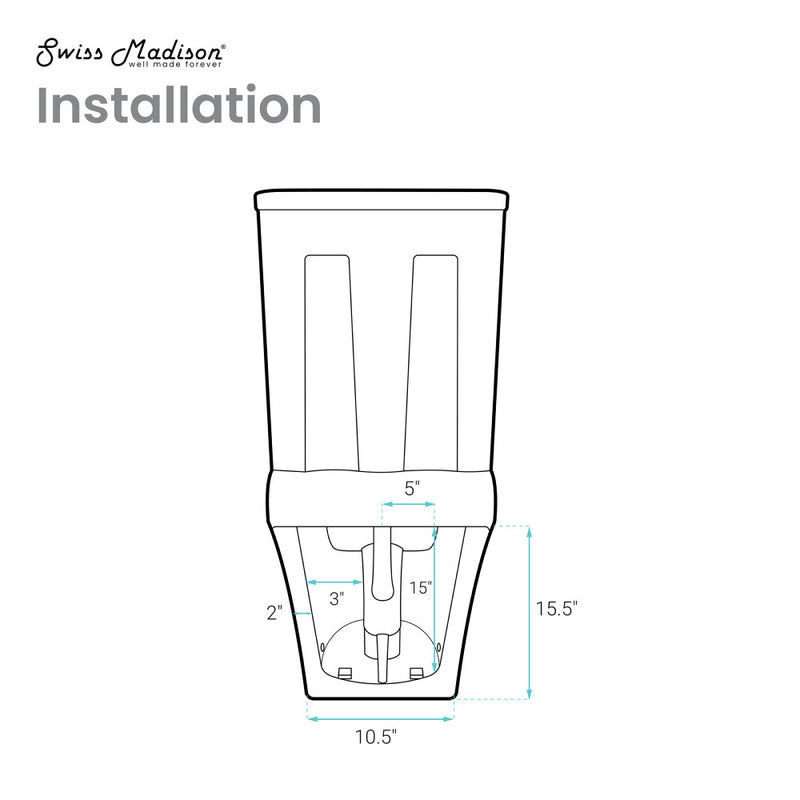 Rivoli Two-Piece Square Toilet Dual-Flush 1.1/1.6 gpf