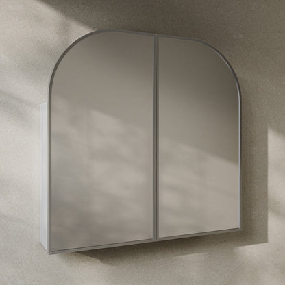 Porte 32 x 31 Arched Recessed/Wall Mount Medicine Cabinet with Mirror in Chrome