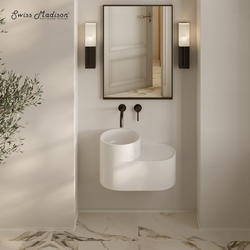 Monaco 20" Solid Surface Oval Wall-Mounted Sink In Matte White