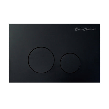 St. Tropez Wall-Hung Toilet Bundle 0.8/1.6 GPF Dual Flush in Glossy White with Black Flush Plate