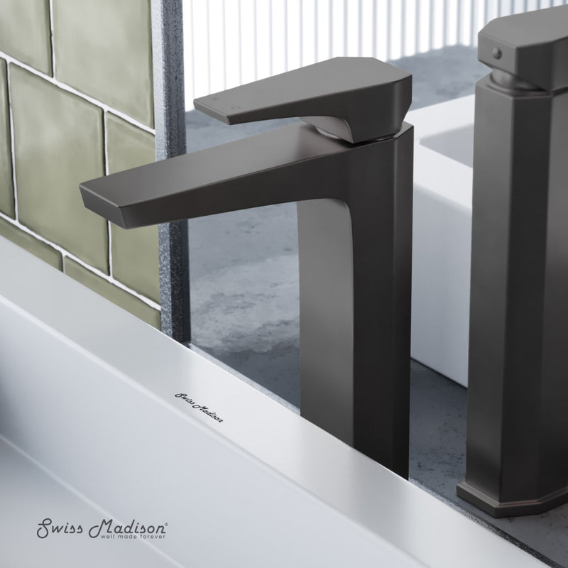 Voltaire Single Hole, Single-Handle, High Arc Bathroom Faucet in Gunmetal Gray