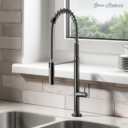 Chalet Single Handle, Pull-Down Kitchen Faucet in Matte Black