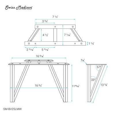 Annecy Vanity Legs Matte White