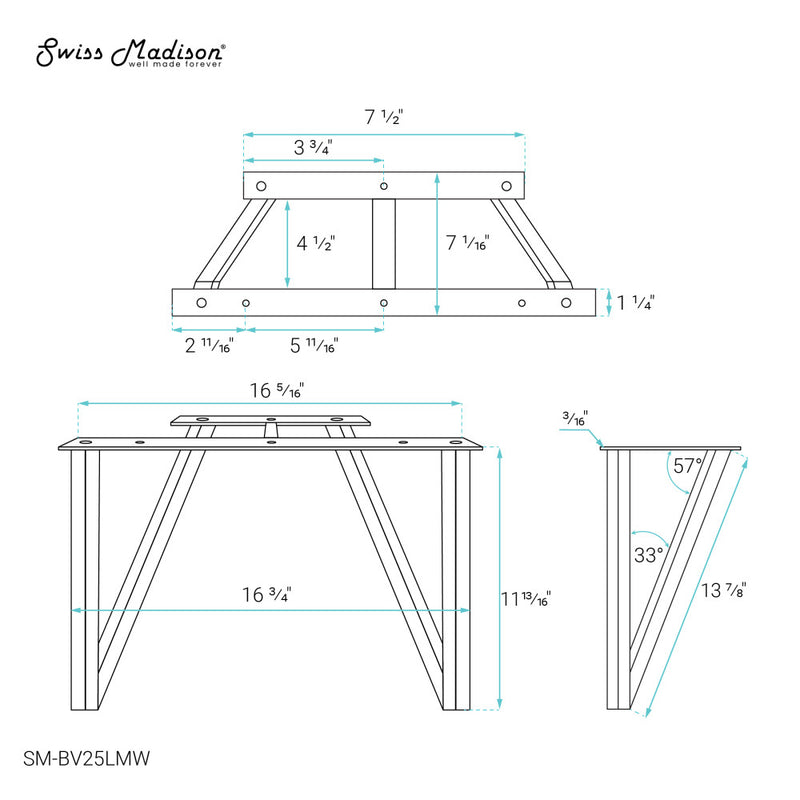 Annecy Vanity Legs Matte White