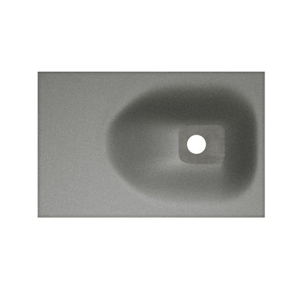 Lisse 24" Rectangle Concrete Wall-Mount Bathroom Sink in Dark Gray