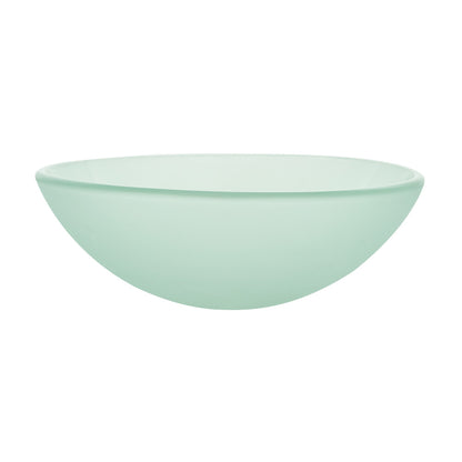 Cascade 16.5 Color Glass Vessel Sink with Faucet, Frost