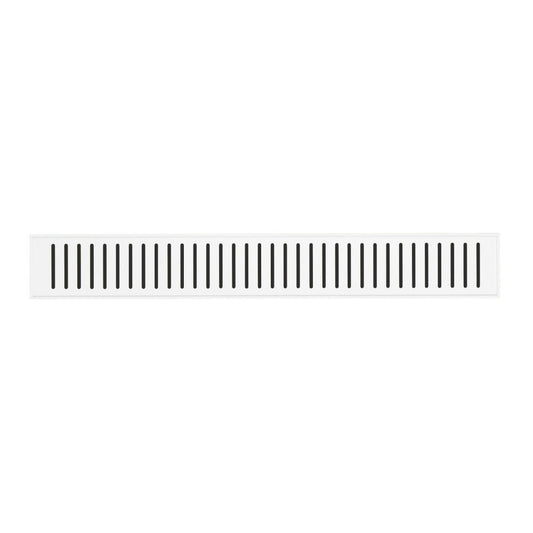 Voltaire 24" Stainless Steel Linear Shower Drain in Matte White