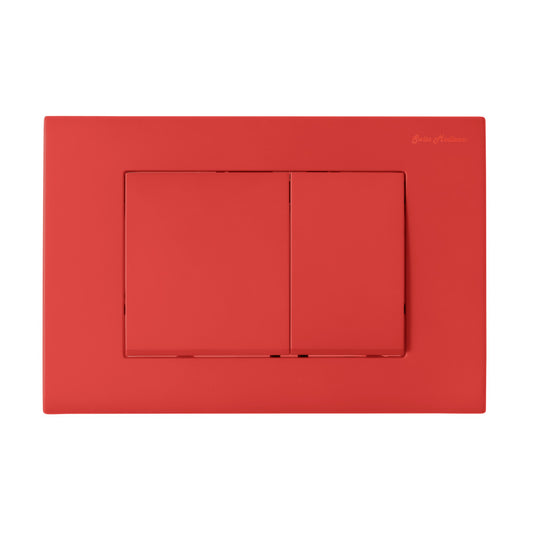 Concorde Wall Mount Dual Flush Actuator Plate with Square Push Buttons in Matte Red