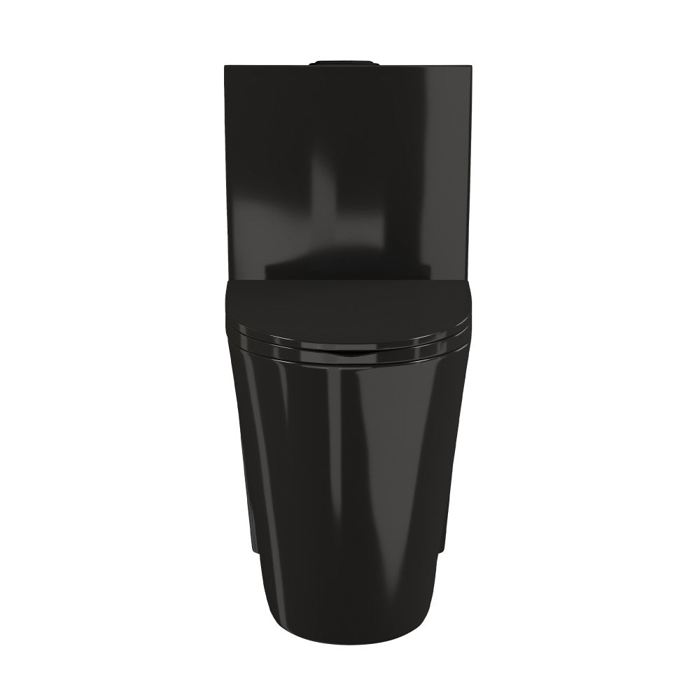St. Tropez One-Piece 10" Rough-in 1.1/1.6 GPF Dual Top Flush Elongated Toilet in Glossy Black