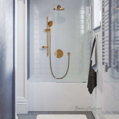 Voltaire 48 x 32 Skirted Left Drain Soaking Apron Bathtub in Glossy White with Integrated Overflow, Drain Included