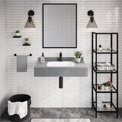 Avancer 36'' Wall Mount Sink In Charcoal Gray