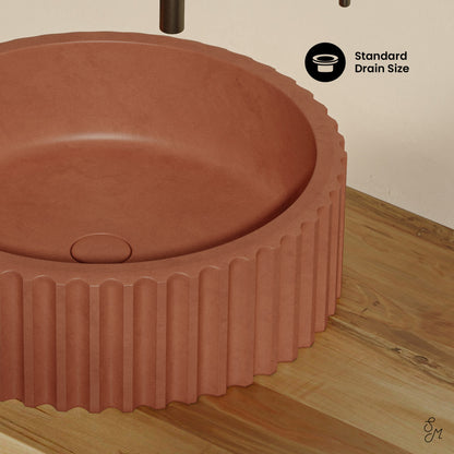 Lafayette 16" Round Concrete Vessel Sink in Terracotta