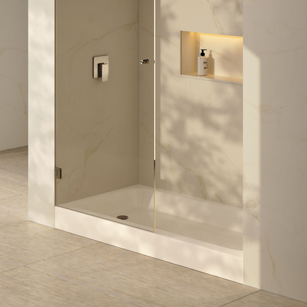 Voltaire 60 x 30 Shower Pan Base with Left Drain in Glossy Bisque