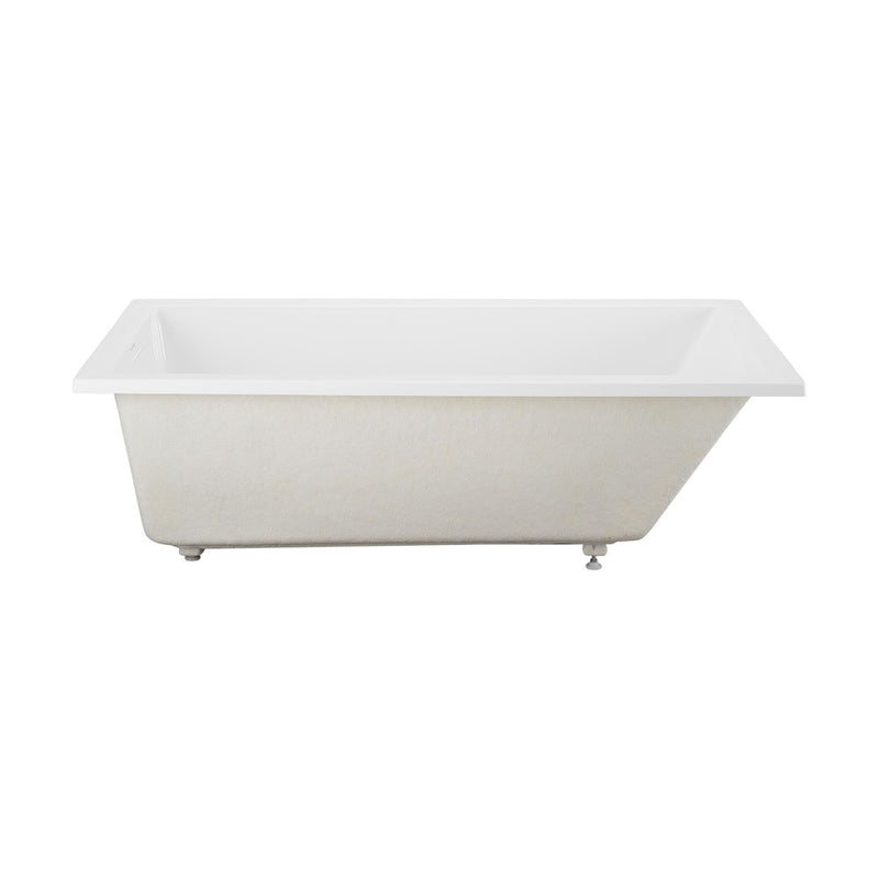 Voltaire 72 x 36 Reversible Drain Soaking Drop-in Bathtub in Glossy White with Integrated Overflow, Drain Included