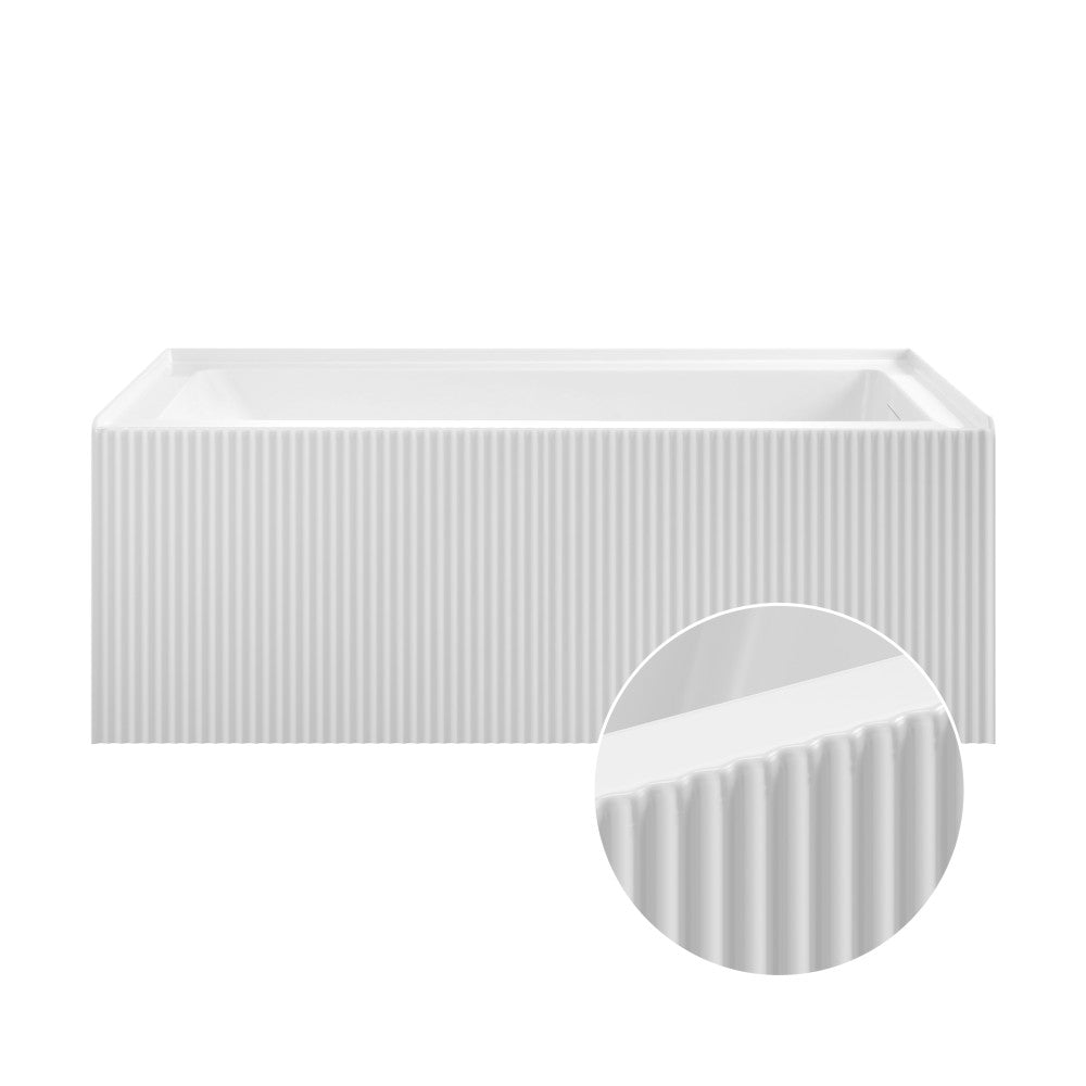 Lafayette 60 x 32 Skirted Right Drain Soaking Apron Bathtub in Glossy White with Integrated Overflow and Drain