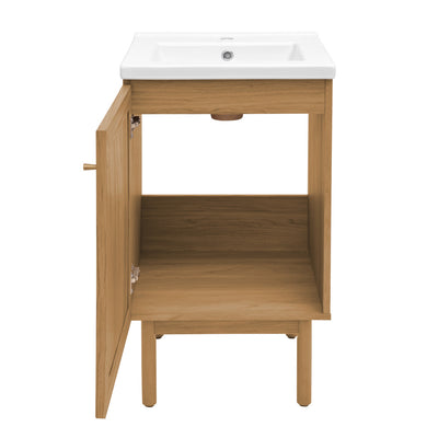 Classe 18" Freestanding Bathroom Vanity in Golden Oak with Sink Top