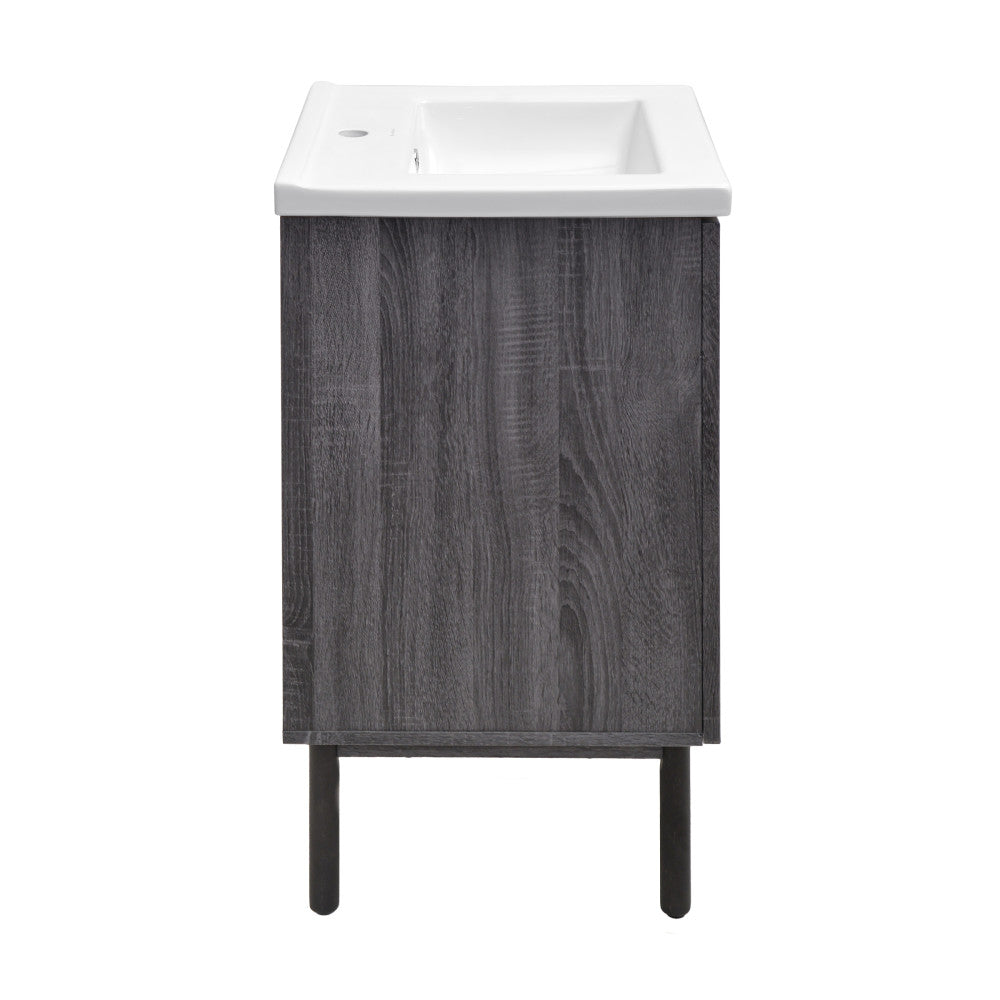 Classe 18" Freestanding Bathroom Vanity in Black Oak with Sink Top