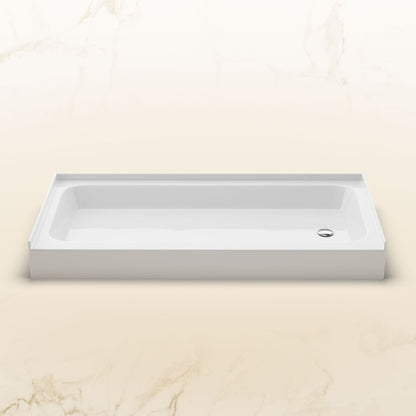 Voltaire 60 x 30 Shower Pan Base with Right Drain in Glossy White