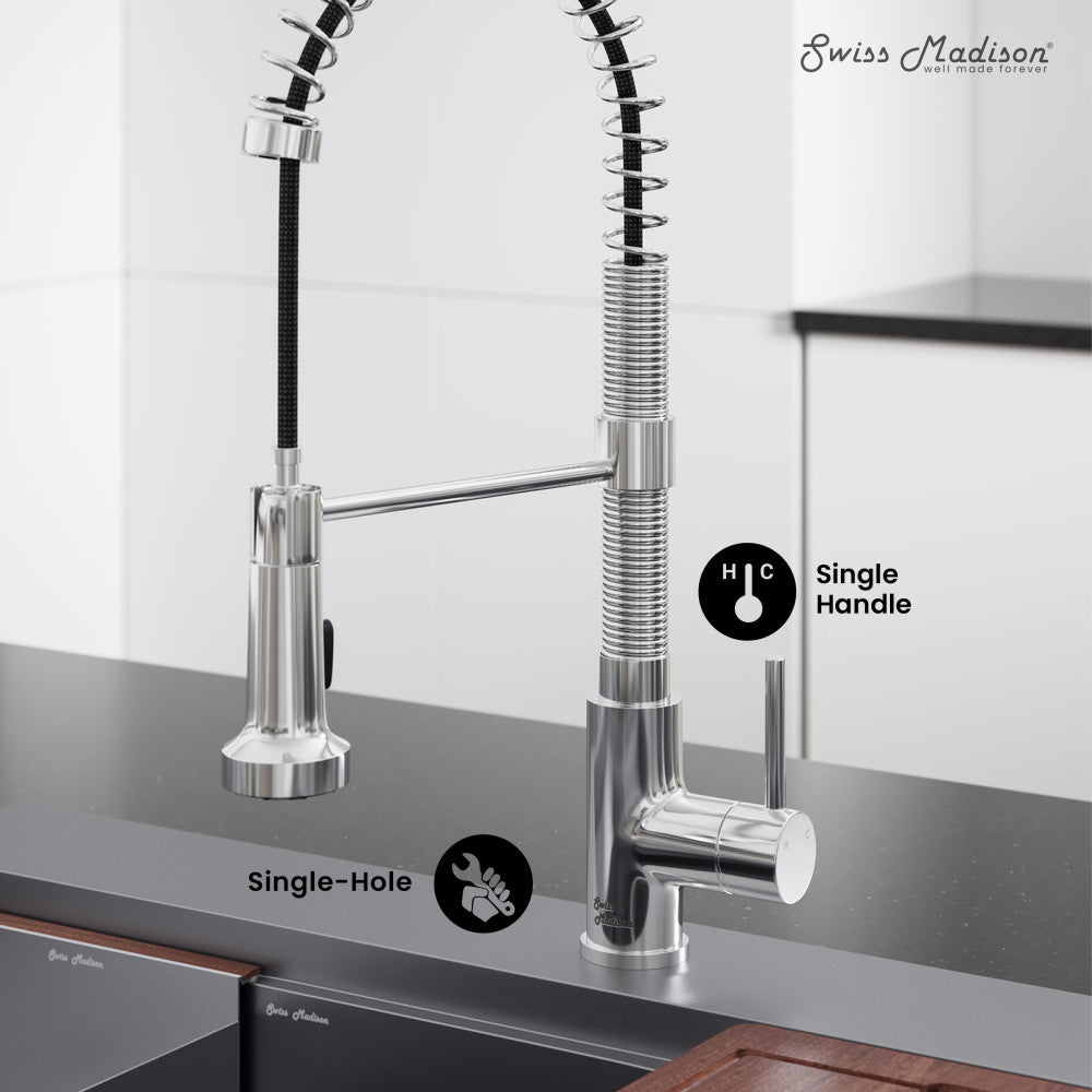 Nouvet Single Handle, Pull-Down Kitchen Faucet in Chrome