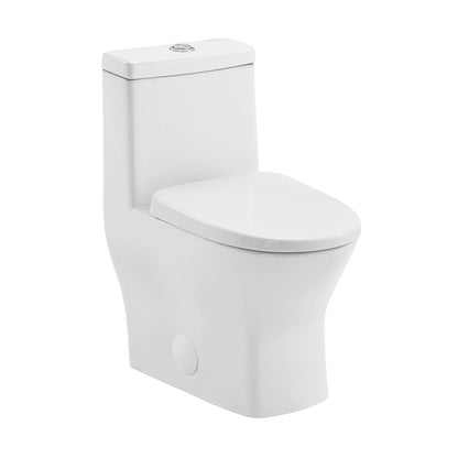 Sublime II One-Piece 12" Rough-in 1.1/1.6 GPF Dual Top Flush Round Compact Toilet in Glossy White (6 - Pack)