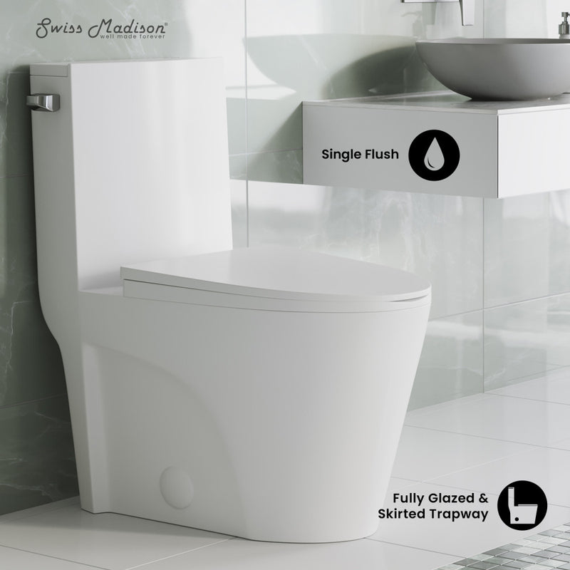 St. Tropez One-Piece Elongated Toilet Side Flush 1.28 gpf (6 - Pack)