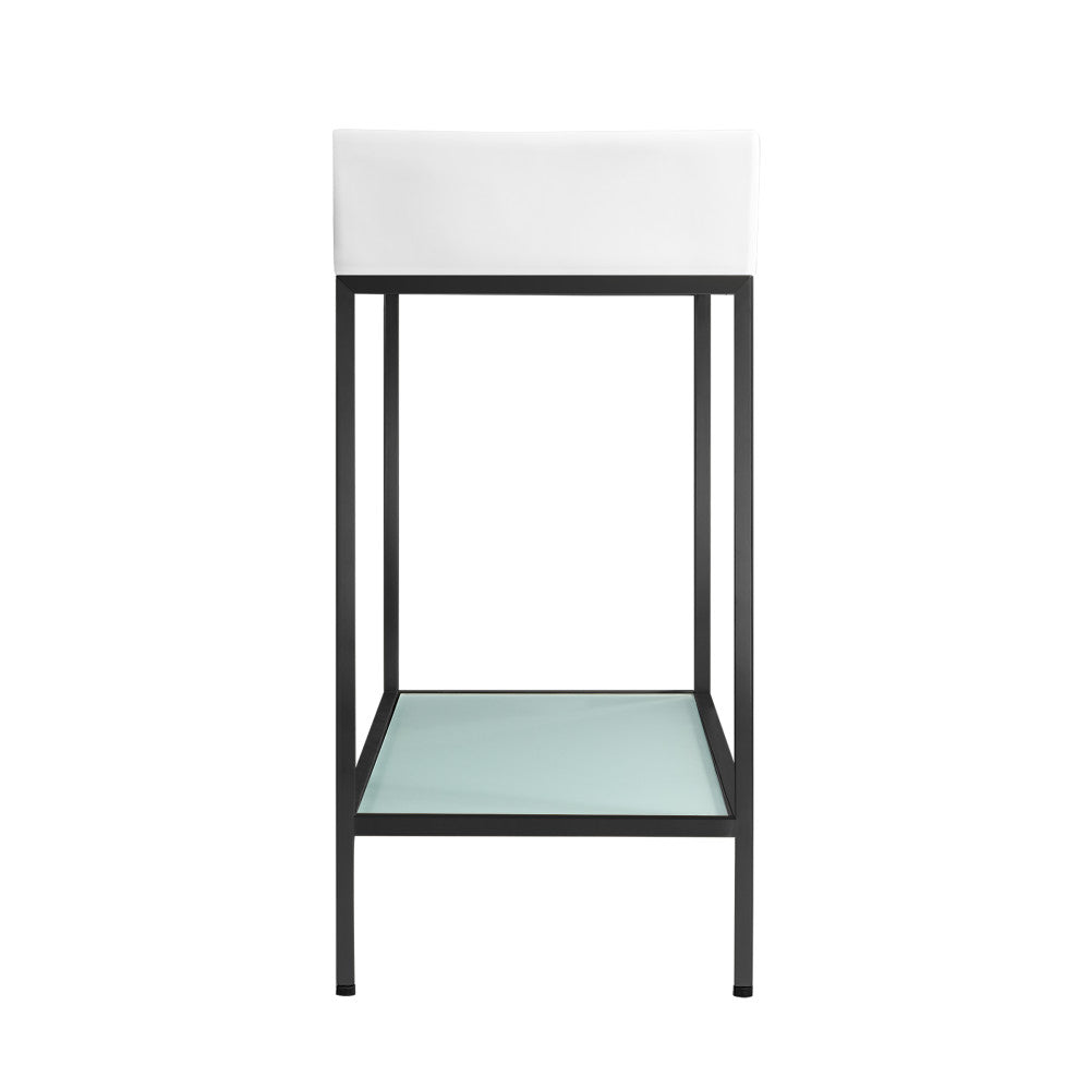 Pierre 24" Open Shelf Black Frame Freestanding Bathroom Vanity with Sink Top