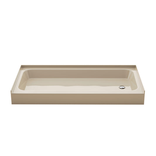 Voltaire 60 x 30 Shower Pan Base with Right Drain in Glossy Bisque