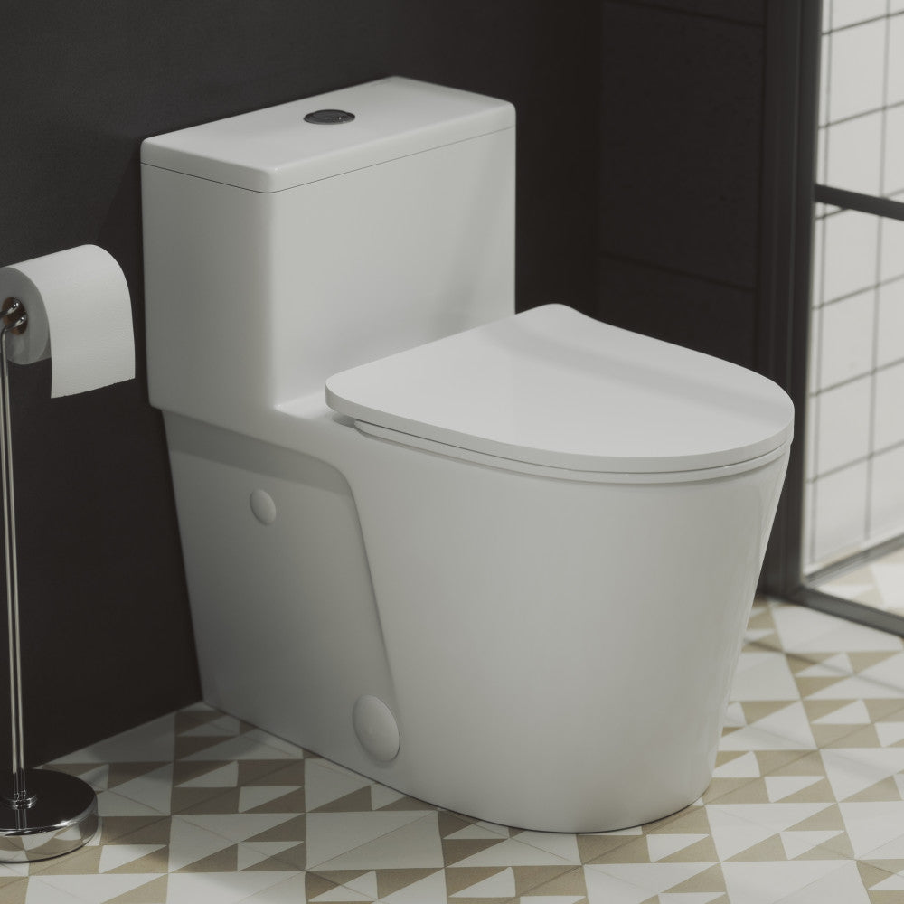 Arles One-Piece Elongated Toilet Vortex Dual-Flush 1.1/1.6 GPF