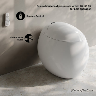 Plaisir Smart One-Piece 1.28 GPF Single Flush Toilet in Glossy White