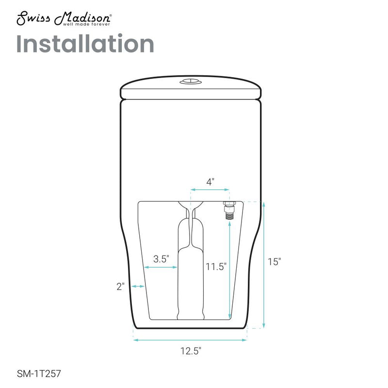 Sublime II One-Piece 12" Rough-in 1.1/1.6 GPF Dual Top Flush Round Compact Toilet in Glossy White (6 - Pack)