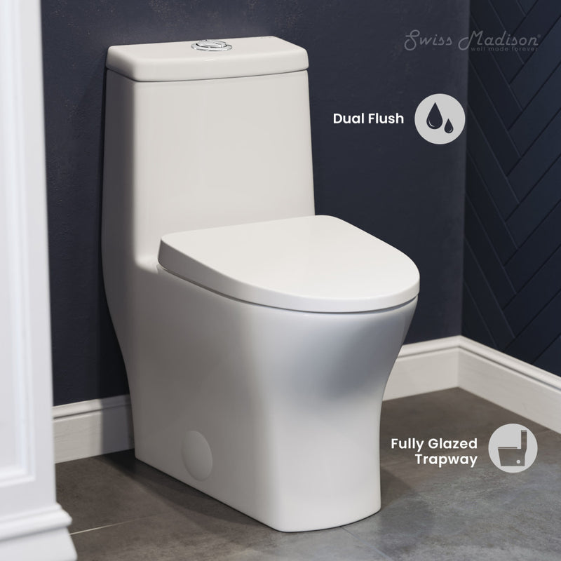 Sublime II One-Piece 10" Rough-in 1.1/1.6 GPF Dual Top Flush Round Compact Toilet in Glossy White (6 - Pack)