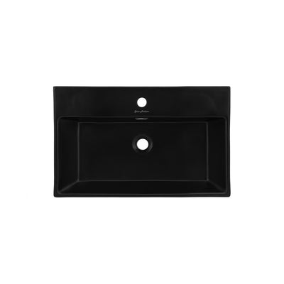 Claire 24 Ceramic Console Sink Matte Black Basin Gold Legs